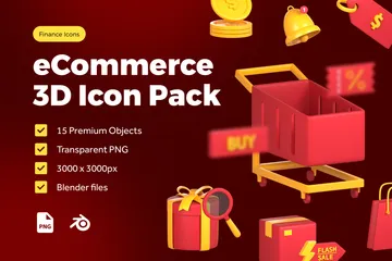 Commerce électronique Pack 3D Icon