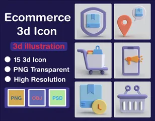 Commerce électronique Pack 3D Icon