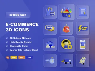 Commerce électronique Pack 3D Icon