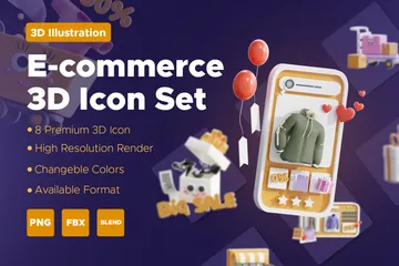 Commerce électronique Pack 3D Icon