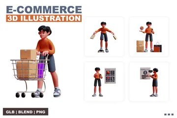 Commerce électronique 3D Illustration Pack