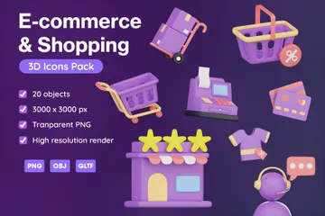 Commerce électronique 3D Icon Pack