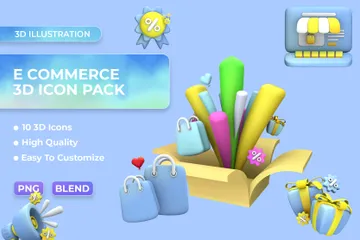 Commerce électronique Pack 3D Icon