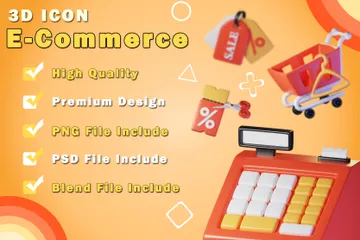 Commerce électronique Pack 3D Icon