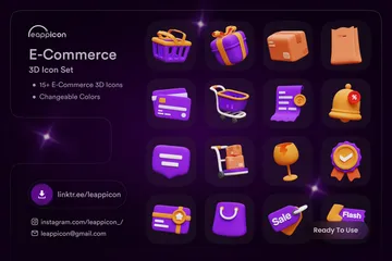 Commerce électronique Pack 3D Icon