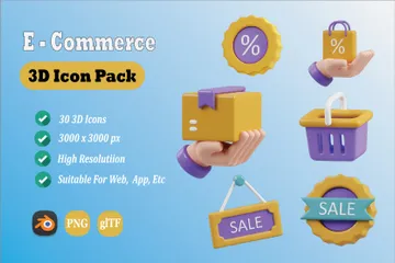 Commerce électronique Pack 3D Icon