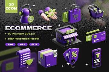 Commerce électronique 3D Icon Pack