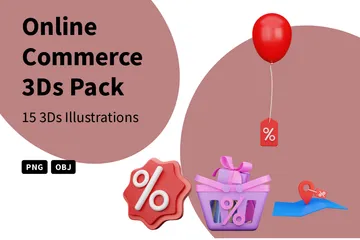 Commerce en ligne Pack 3D Icon