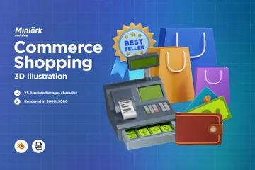 Commerce Shopping 3D Illustration Pack