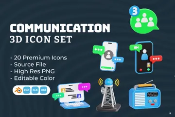 Communication 3D Icon Pack