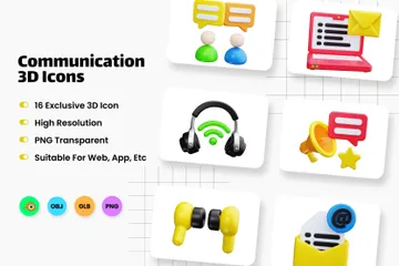 Communication 3D Icon Pack