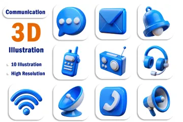 Communication 3D Icon Pack