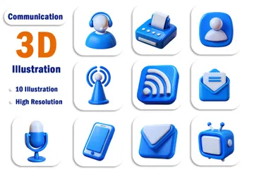Communication Pack 3D Icon