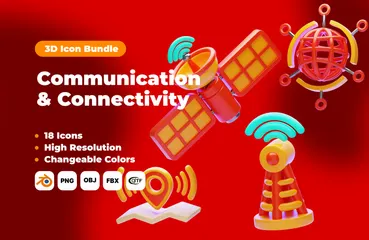 COMMUNICATION & CONNECTIVITY 3D Icon Pack