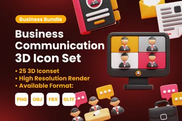 Communication d'entreprise Pack 3D Icon