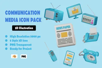 Communication Media 3D Icon Pack