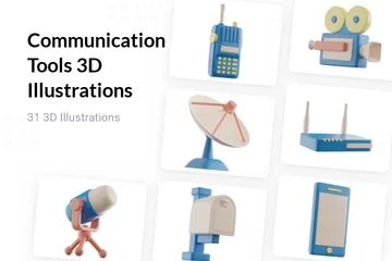 커뮤니케이션 도구 3D Illustration 팩