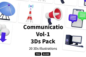 Communication Vol-1 3D Icon Pack