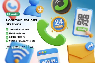 Communications 3D Icon Pack