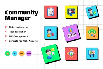 Community Manager 3D Icon Pack