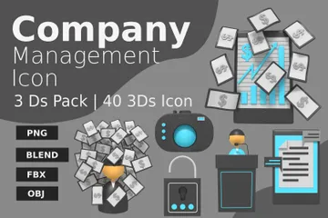 Company Management 3D Icon Pack