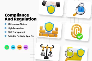 Compliance und Regulierung 3D Icon Pack