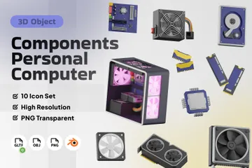Componentes de computadoras personales Paquete de Icon 3D