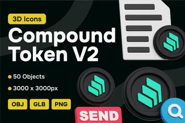 Compound Crypto Token 3D Icon Pack
