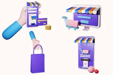 Compras Pacote de Illustration 3D