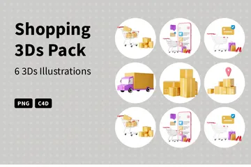 Compras Paquete de Illustration 3D