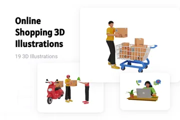 Las compras en línea Paquete de Illustration 3D