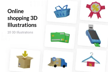 Las compras en línea Paquete de Illustration 3D