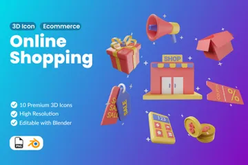 Las compras en línea Paquete de Illustration 3D