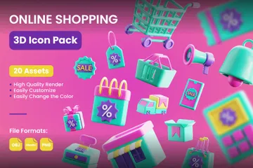 Las compras en línea Paquete de Icon 3D