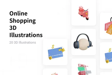 Compras online Pacote de Illustration 3D