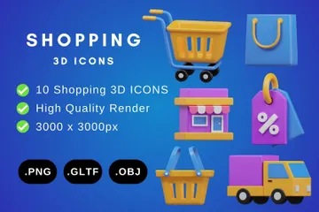 Compras online Pacote de Icon 3D