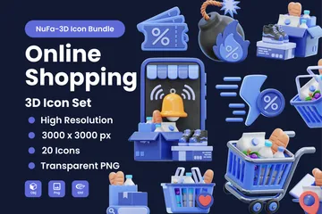 Compras online Pacote de Icon 3D