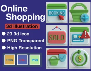 Compras online Pacote de Icon 3D