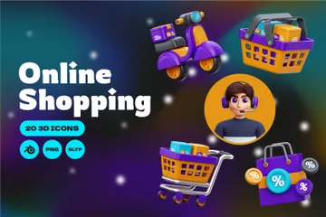 Compras online Pacote de Icon 3D