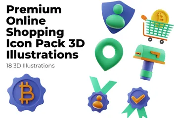 Compras on-line Vol 2 Pacote de Illustration 3D