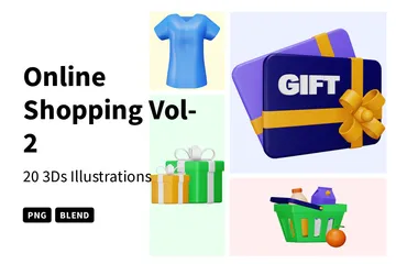 Compras on-line Vol-2 Pacote de Icon 3D