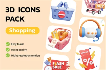 Compras en línea Vol.3 Paquete de Icon 3D