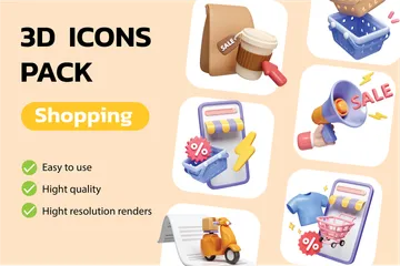 Compras on-line Vol.4 Pacote de Icon 3D