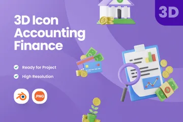 Comptabilité et Finance Pacote de Icon 3D