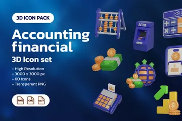 Comptabilité Financière Banque Pack 3D Icon