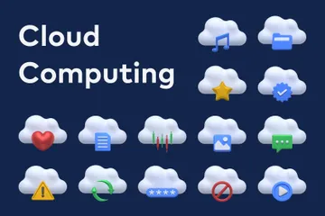 Computação em nuvem Pacote de Icon 3D