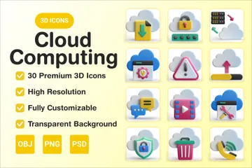 Computação em nuvem Pacote de Icon 3D