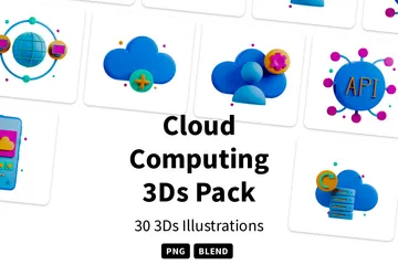 Computación en la nube Paquete de Icon 3D