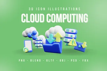 Computación en la nube Paquete de Icon 3D