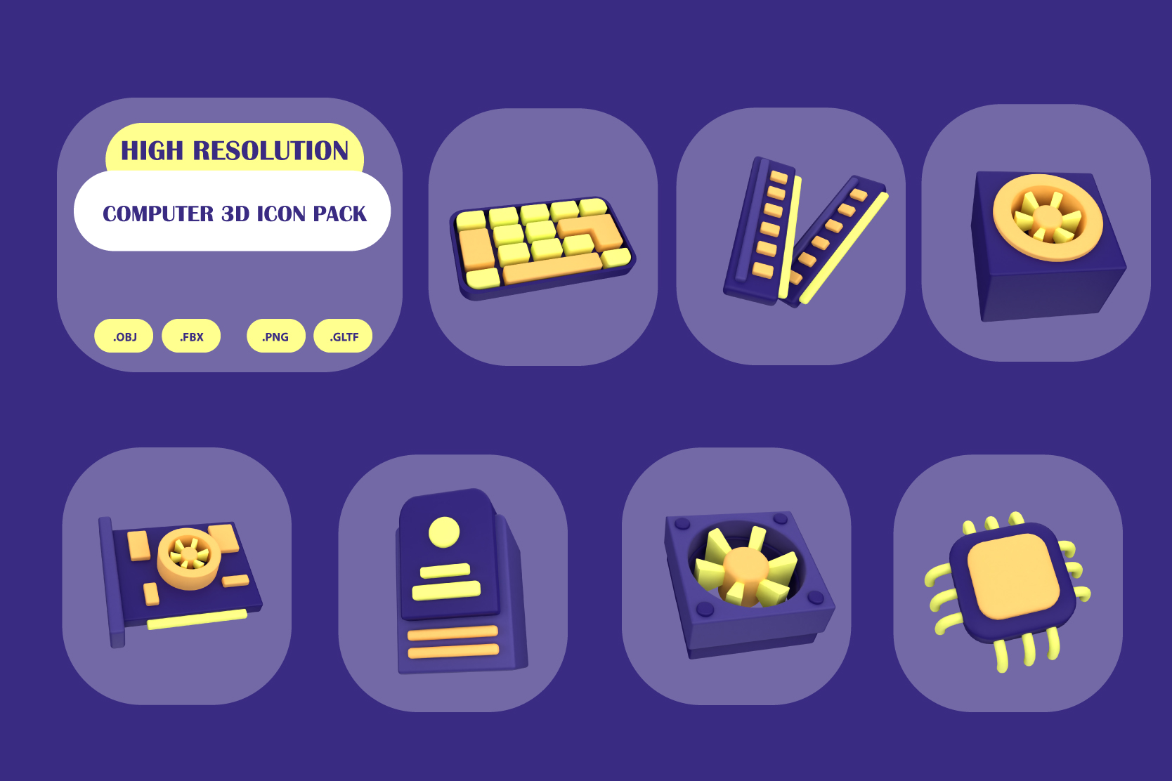 Computer 3D Illustration Pack - 10 Science & Technology 3D ...